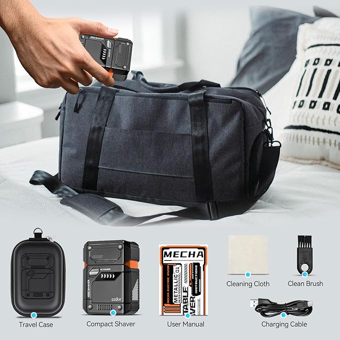 Electric Shavers for Men Face, Mini Electric Razor with 3-Blade, USB-C Rechargeable Foil Shaver, Travel Shavers for Men, Waterproof, Cordless, Metal Shaver with Travel Case