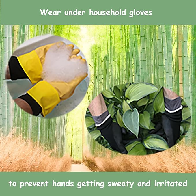 Bamboo Gloves for Eczema, Medium, Women and Men, Dry Hands, Overnight Moisturizing Gloves, 3 Pairs