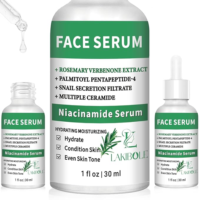 3 Pack 5% Niacinamide Serum with 4% Rosemary Verbena Extract for Harmonized Hydration & Skin Tone (1fl.oz/30ml Each)
