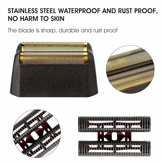 Professional 5 Star Series Finale Shaver Shaper Replacement Foil and Cutter Bar Assembly Compatible with Shaver Model 7031-100, 7043-100 Super Close Super Close Shaving Replacement Heads Black