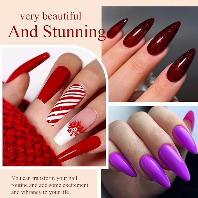 MEET ACROSS Gel Nail Polish Set 18PCS Glitter Gel Polish Set 15 Colors Nude Nail Polish Red Green Spring Gel Nail Polish Kit Nail Art Design Salon for Women