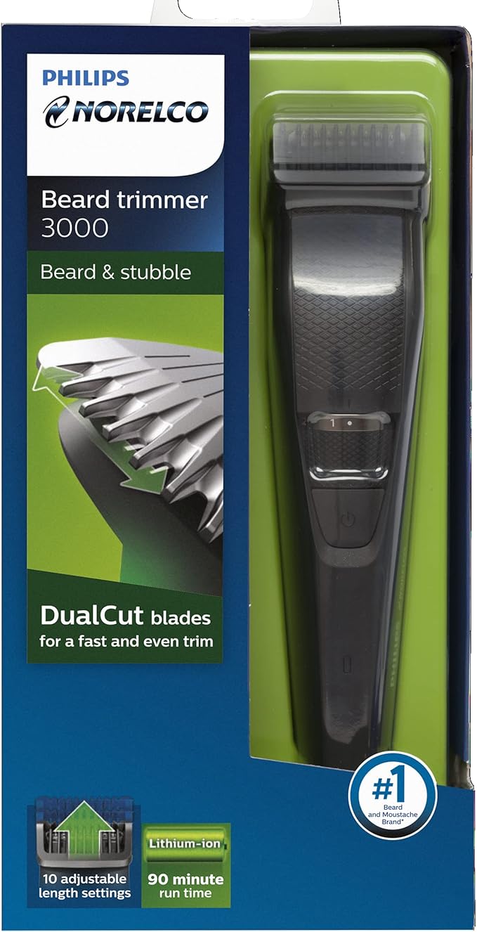 Philips Norelco Beard Trimmer and Hair Clipper, Cordless Grooming, Rechargeable, Adjustable Length, Beard Trimmer And Hair Clipper, No Blade Oil Needed, BT3210/41