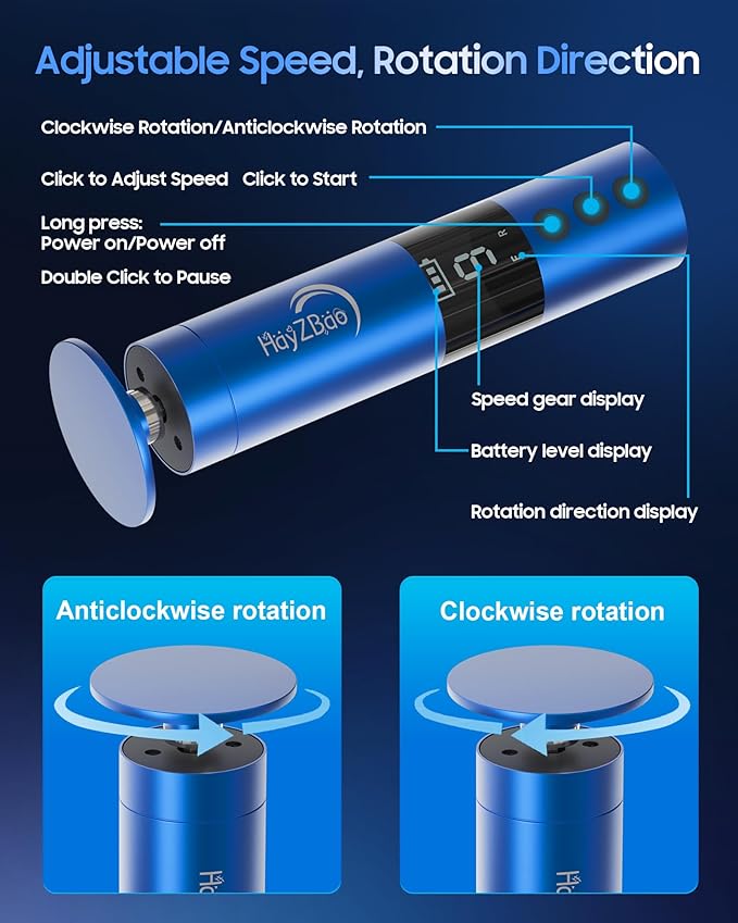 11000 RPM Rechargeable Electric Foot Callus Remover with 2Glass Sander Discs - Cordless Foot Scrubber,Professional Pedicure Tool for Dead Skin and Calluses,Electric Foot File - Blue