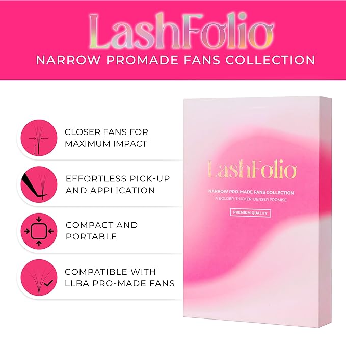 LLBA LashFolio Double Spike Promade Fans | Handmade Volume Eyelashes | Multi Selections From 5D To 10D | C CC D Curl | 0.03~0.07 mm | 8-13mm Length | Long Lasting | Easy Application (7D-0.05 D 8-13mm)
