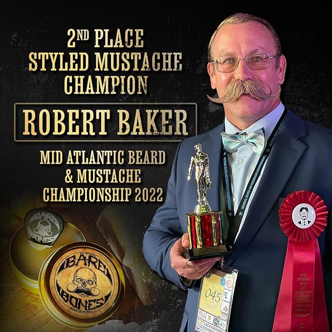 Mustache Wax Medium Hold Grooming For Men - 1oz Bare Bones Moustache & Beard Wax Tin - Perfect For Handlebar Mustaches By Death Grip - No Heat Source Required