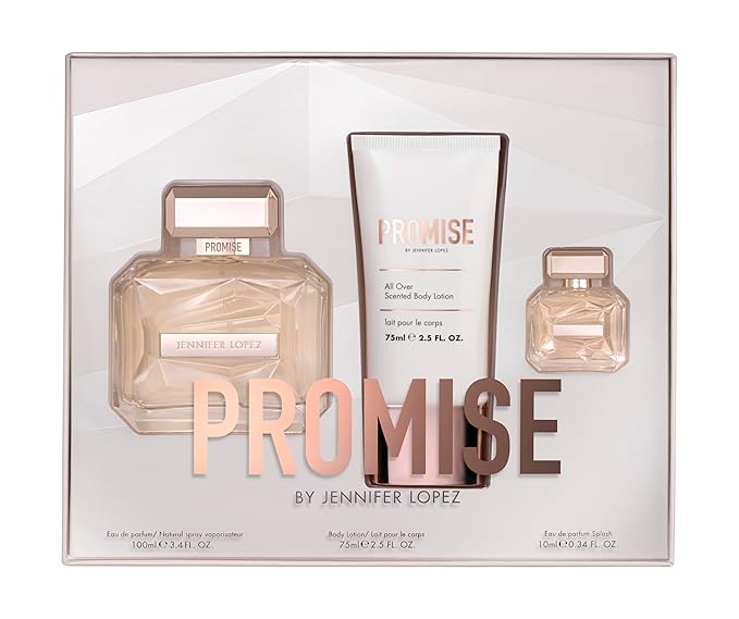 Jennifer Lopez Promise Gift Set 100ml (3.4 Fl Oz) Eau de Parfum, 75ml (2.5 Fl Oz) Body Lotion & 10ml (0.34 Fl Oz) Miniature