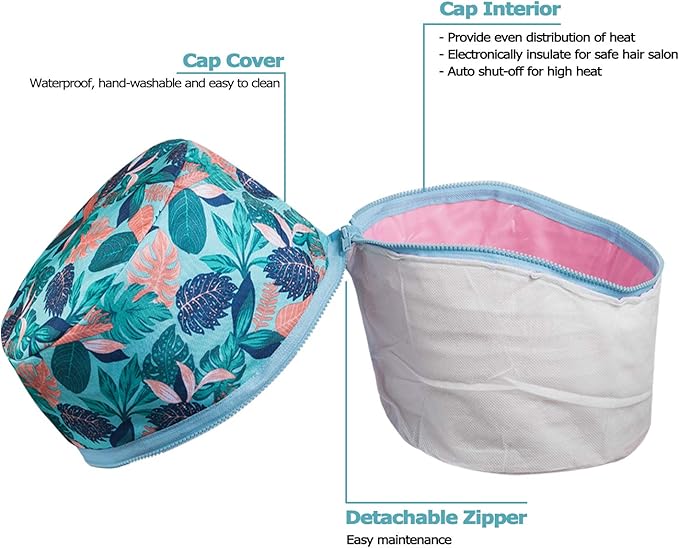 VICARKO Hair Steamer Thermal Heat Cap 𝐄𝐱𝐭𝐞𝐧𝐝𝐞𝐝 𝐂𝐨𝐫𝐝 Deep Conditioning Natural Black Hair Scalp Treatment Spa Hot Head Care Electric for Home Use