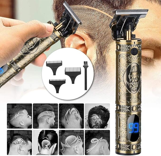 RESUXI Hair Clippers for Men Hair Trimmer for Barbers,Professional Cordless T Blade Trimmer, Beard Edger Liners for Men,Barber Shavers for Hair Cutting,Gold Knight Close-Cutting Hair Machine
