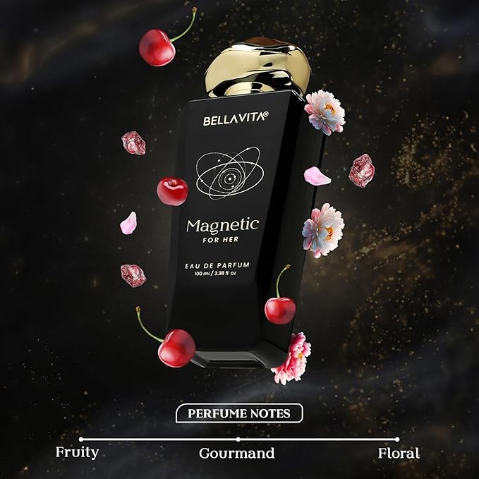 BELLAVITA Luxury Mood Collection MAGNETIC Perfume for Women 100ml | Pheromone Inspired Technology Long Lasting Fragrance | Notes of Rose, Jasmine and Cherry | Gourmet, Spicy Premium Fragrance