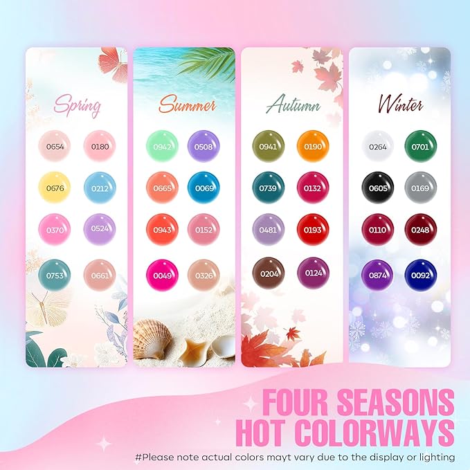 MEFA 56 PcsGel Nail Polish Kit with U V Light, 32 Colors Classic Popular Gel Nail Kit Soak Off Nail Polish Gel Set with Base Matte/Glossy Top Coat Nail Art Decorations Manicure Tools DIY Gifts