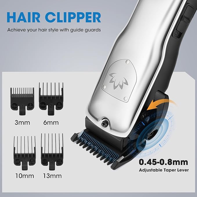 Suttik Professional Hair Clippers for Men, Barber Clippers and Trimmers Set, Foil Shavers for Men, 4 in 1 Cordless Hair Clippers Set Hair Cutting Kit Barber kit with LED Display