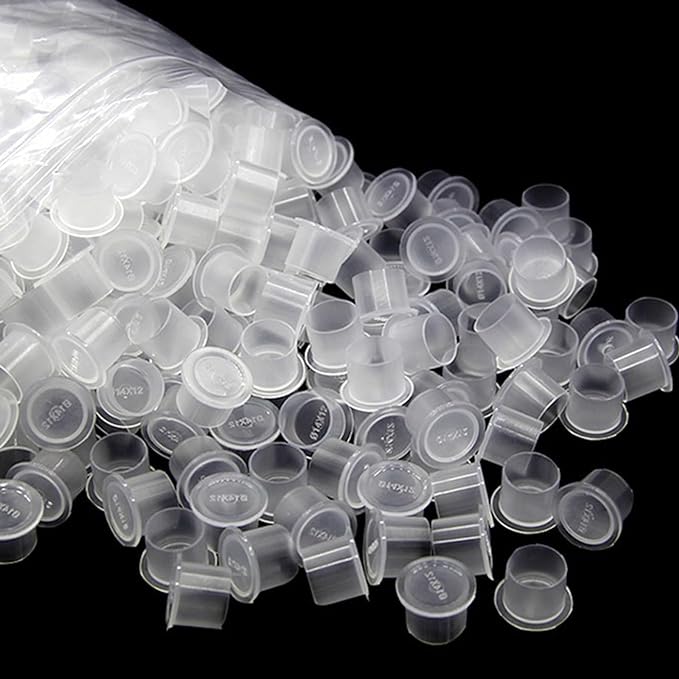 Tattoo Ink Caps - Jconly 1000Pcs Tattoo Ink Cups Pigment Caps With Base Sizes 17mm Disposable Tattoo Caps Tattoo Supplies (1000PCS Large #17)…