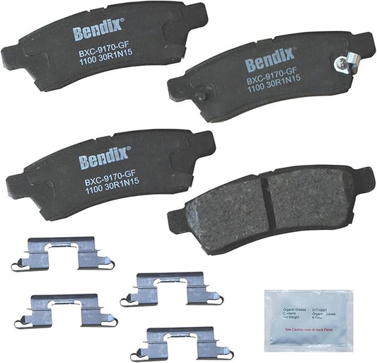 Bendix Priority1 CFC1100 Ceramic Rear Brake Pads for Nissan Frontier 2024-2005, Xterra 2015-2005, Suzuki Equator 2012-2009