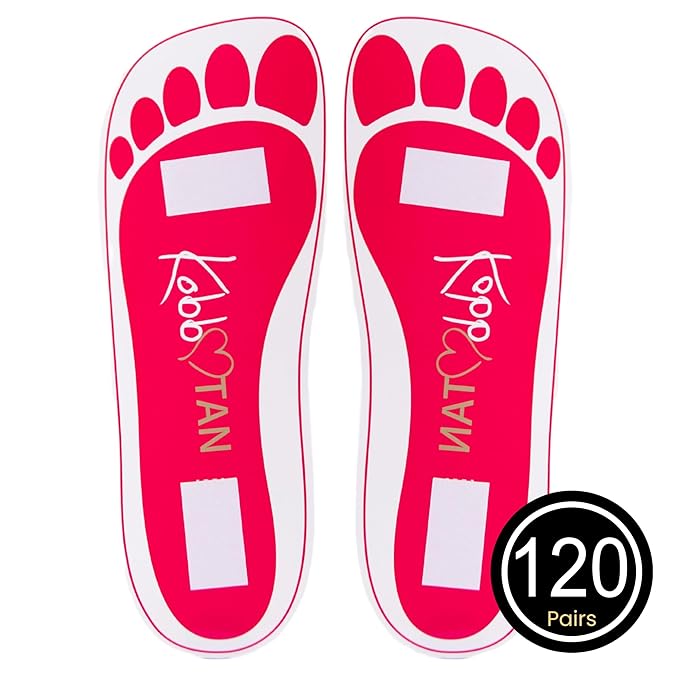 120 Pairs(240feets) Spray Tan Feet Pads in Pink For Sunless Spray Tanning