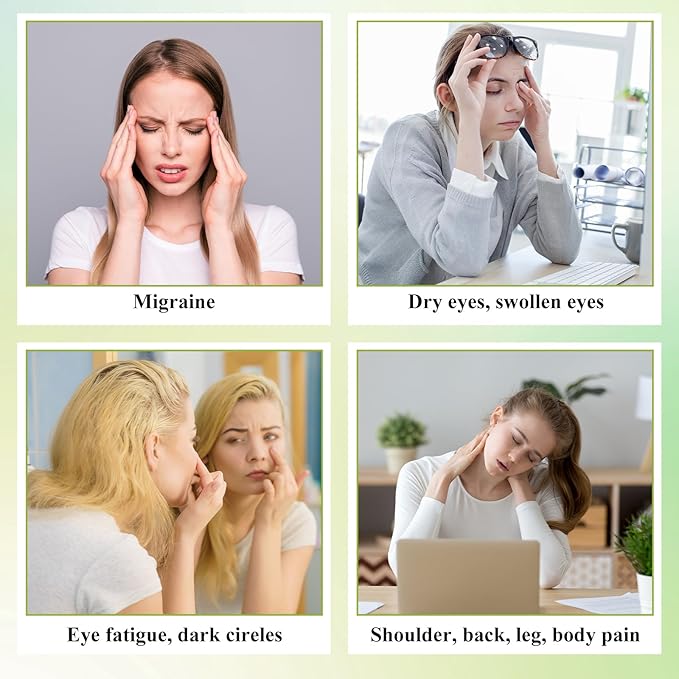 Hercicy 4 Pcs Jade Eye Mask and Hair Comb Set Green Jade Stone Eye Mask White Facial Cooling Set Guasha Scalp Comb Facial Massage Tool for Relax Alleviate Puffiness Esthetician Supplies