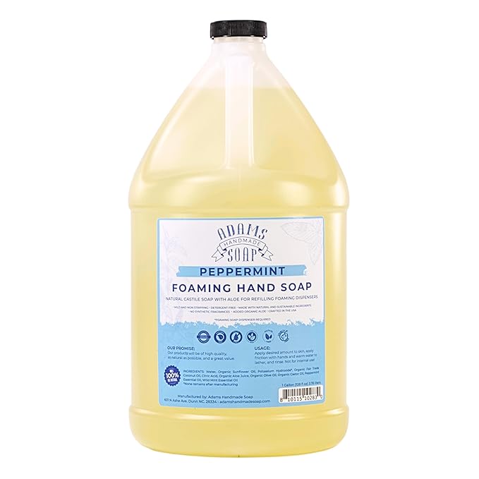 Adams Handmade Soap Liquid Foaming Soap 1 Gal - Peppermint