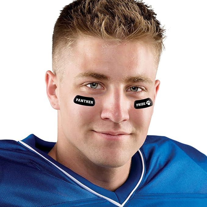 Anderson's Panther Pride and Paw EyeBlacks, 12 Pairs per Package, School Spirit, Spirit Gear, Sports Fan Gear, Football Cheerleader Accessories, Homecoming