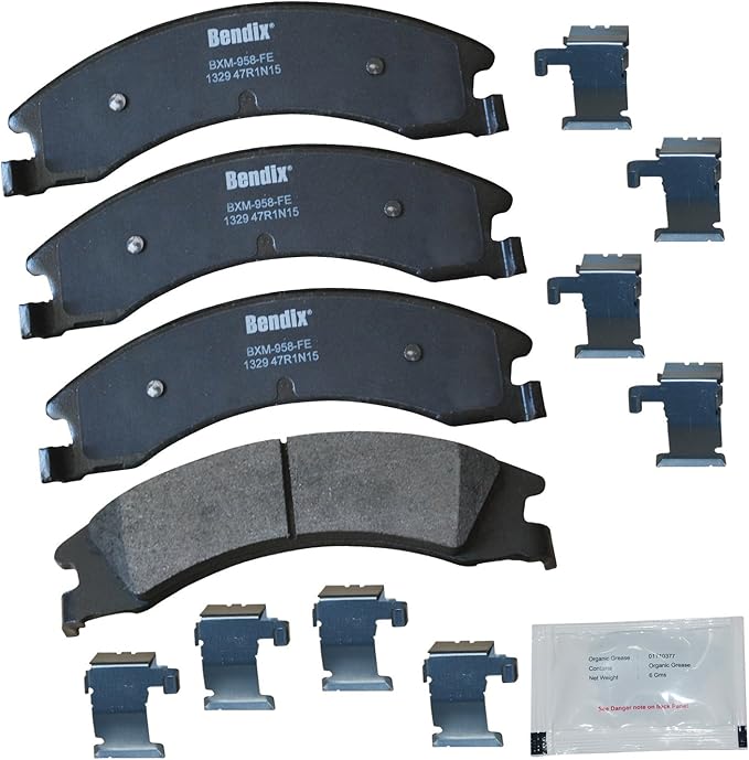 Bendix Priority1 CFM1329 Semi-Metallic Rear Brake Pads for Select Models Ford E-150, E-150 Econoline, E-250, E-350 Super Duty, E-450 Econoline Van, Wagon