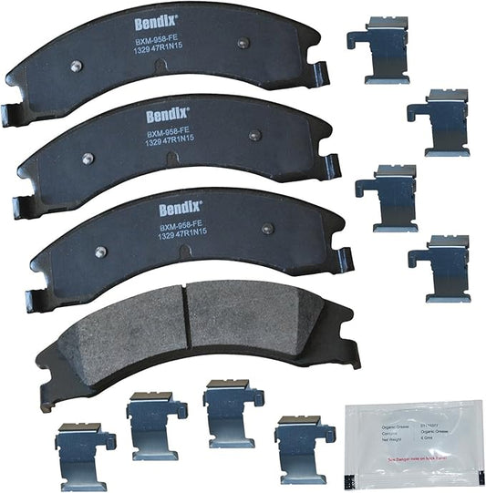 Bendix Priority1 CFM1329 Semi-Metallic Rear Brake Pads for Select Models Ford E-150, E-150 Econoline, E-250, E-350 Super Duty, E-450 Econoline Van, Wagon