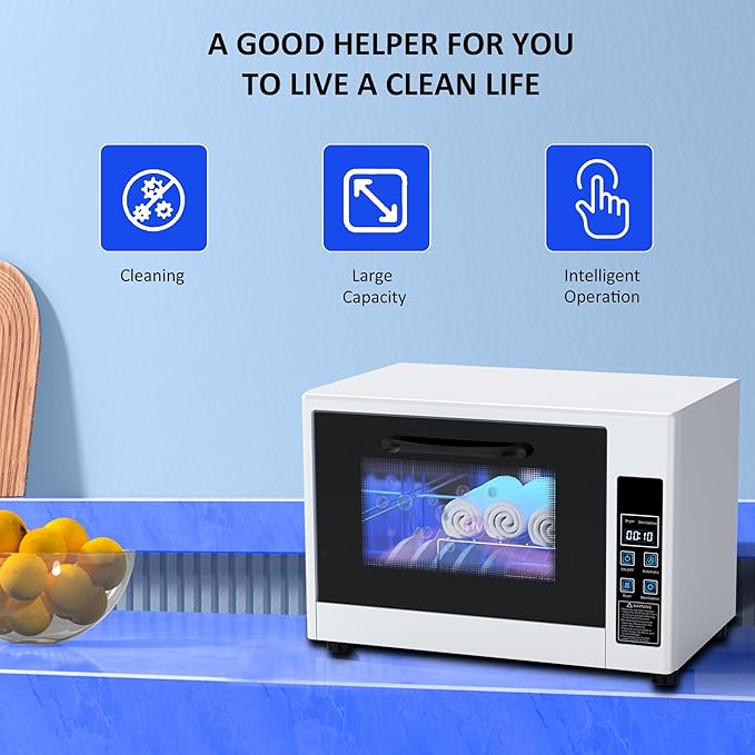 SIXRARI 21L Nail Tool Cleaner-Large Capacity, Kitchen Cleaning Cabinet with Timer Setting, Multi-Functional UV Cleaning Box for Home and Beauty Salons Use, For Nail Tool, Dishes, Toys or Other Items