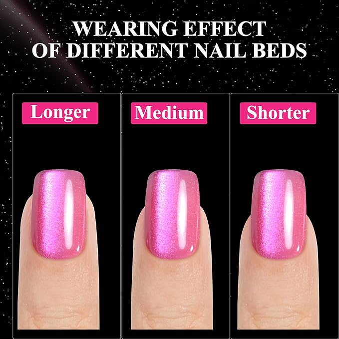 Cat Eye Press on Nails Short - Jofay Fashion Soft Gel False Nails Short Square Fake Nail with Fairy Purple Tamer, Glossy Reusable Full Cover Stick on Nails Kit for Women and Girls, 32 Sizes 160Pcs