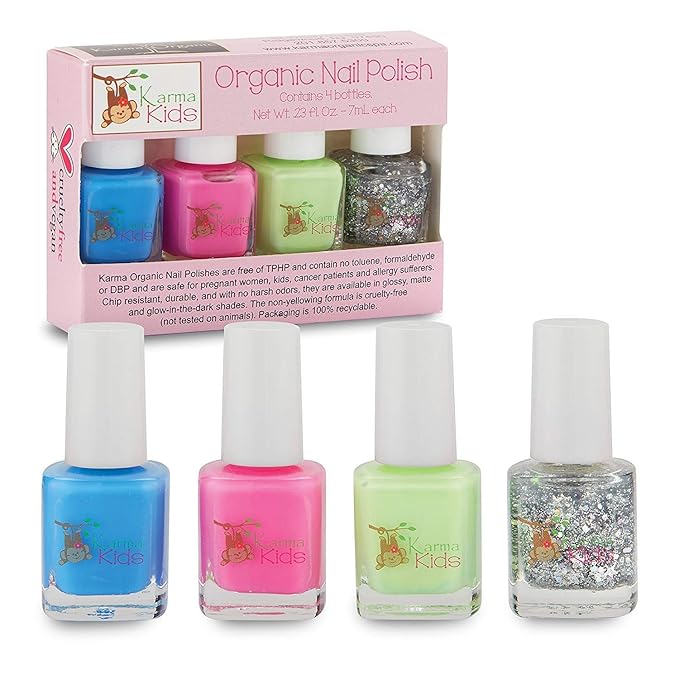 Karma Kids Nail Polish Box Set Natural Safe Nail Polish for Little Girls - Vegan, and Cruelty Free – Quick Dry, Kids Friendly