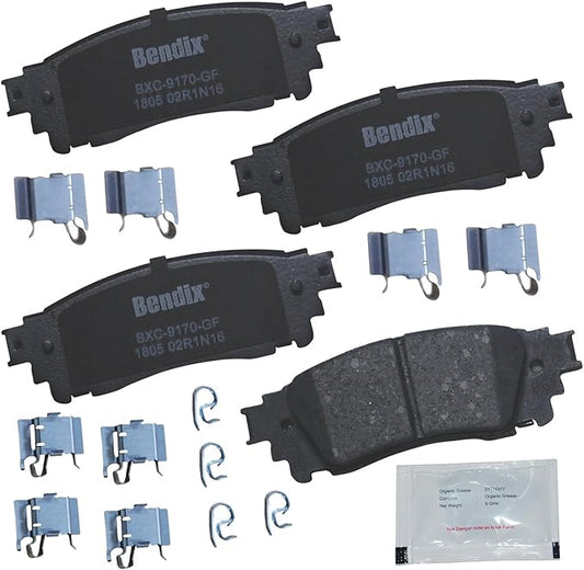 Bendix Priority1 CFC1805 Rear Brake Pads for Lexus ES250,ES300h,ES350,NX200t,NX300,NX300h,NX350,NX350h,NX450h+,RX350,RX350L,RX450h,RX450hL,UX200,UX250h,Avalon,Camry,C-HR,Corolla Cross,Prius,AWD-e