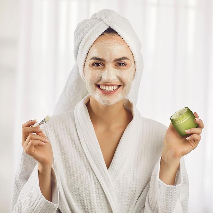 Domensi 32 Pcs 2 oz Glass Jars with Lids Travel Size Round Leakproof Empty Cosmetic Jars with Inner Liners Lid for Storing Makeup Lotions Face Cream Ointments Candle DIY Making(Pea Green)