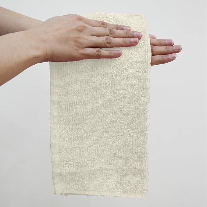 DAN RIVER 100% Cotton Washcloths 24 Pack Premium Quality Face and Body Cloth, Quick Dry Essential Towels for Bathroom, Hand, Kitchen & Cleaning, Baby Washcloths | 12X12 in | 400 GSM | Ivory