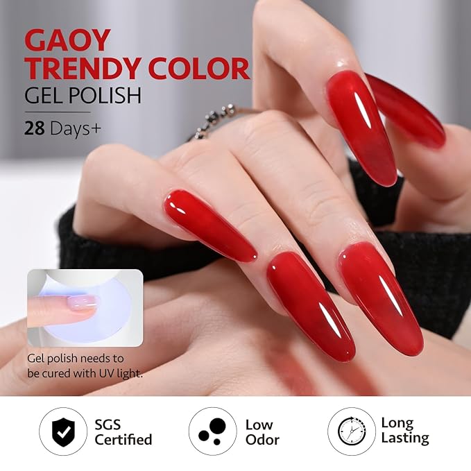 GAOY 23 Pcs Gel Nail Polish Kit, Fall Colors UV Gel Polish Set with Glossy & Matte Top Coat and Base Coat for Nail Art Home DIY