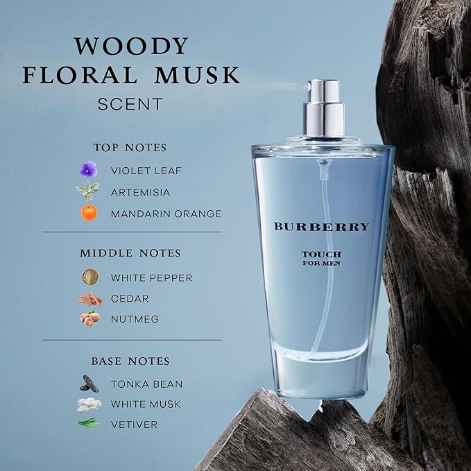 Broozy Collections - Men Cologne Set Bundle with 1 Full Size Burberry Touch Eau de Toilette (100 ml) and 2 Travel Size Mens Sample Cologne Bottles (10 ml) - Mens Cologne Gift Set, Men Gift Set Sampler