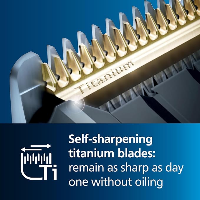 Philips Norelco Hair Clipper 9000 Series, Hair Trimmer, Auto Turbo, Dual Cut Technology, Motorized Combs, 400 Length Settings, 120 Min. Runtime, Zero Maintenance, HC9450/40