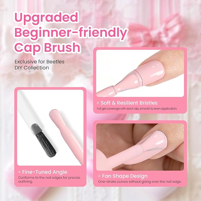 beetles Gel Nail Polish Valentine Gift Set-All in 1 Gel Polish Kit Beetles X DIY nail UV Gel Polish with Top Base Coat,Nail Glue,Nail Tips,Nail Charms-Special Elegant DIY Nail Kit for Women