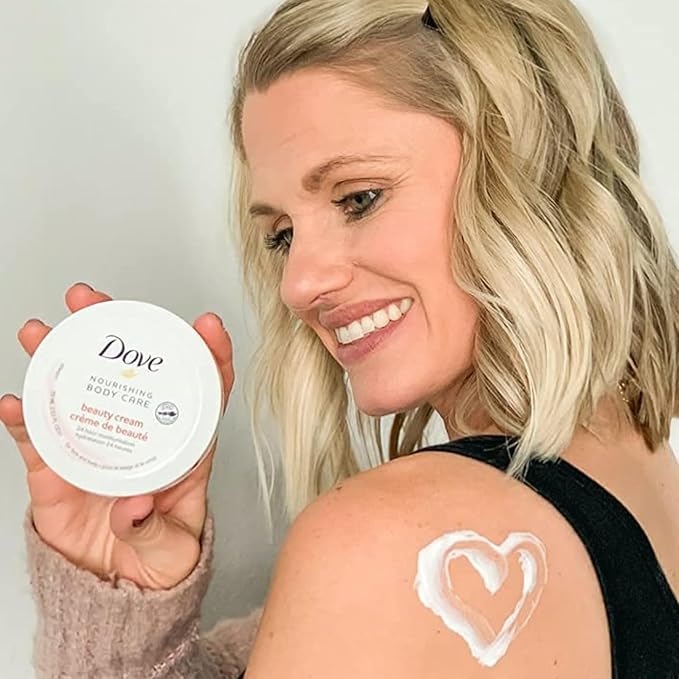 Dove Nourishing Body Care, Face, Hand, and Body Beauty Cream for Normal to Dry Skin Lotion for Women with 24-Hour Moisturization, 12-Pack, 5.07 Oz Each, Jar