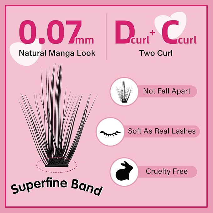 280 Pcs Individual Lashes 40D Mixed Lash Clusters Devil Style Lashes That Look Like Eyelash Extensions Wispy Lashes DIY Individual Lashes At Home (40D-D-8-16mix,Manga)