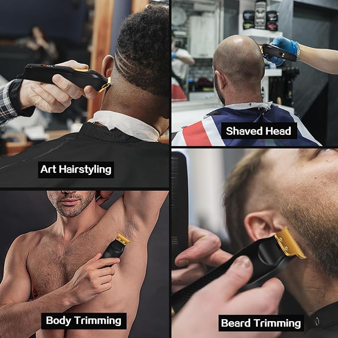 CIICII Mens Hair Clippers and Trimmers Set, Professional Cordless Barber Clippers for Hair Cutting Kit (Rechargeable USB Adjustable Beard & Hair Trimmer Haircut Kit) Clippers for Men DIY Home Salon