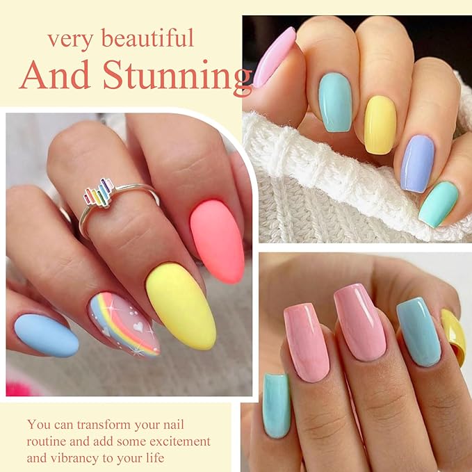 MEET ACROSS 18PCS Gel Nail Polish Set Nude Gel Polish Kit 15 Colors Pink Blue Yellow Orange Purple Green Nail Polish Kit Nail Art Manicure DIY Salon Home Women Gifts