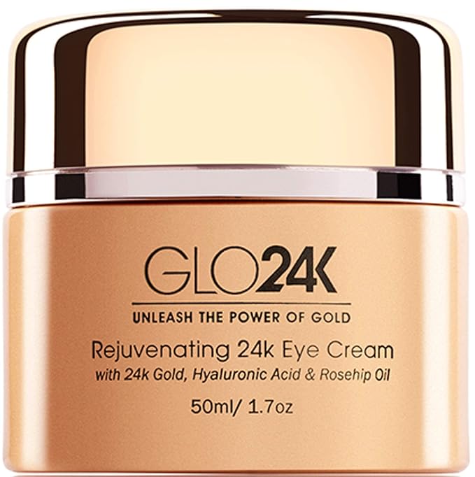 GLO24K Rejuvenating 24k Eye Cream and Serum With 24k Gold, Hyaluronic Acid, Vitamins A,C,E