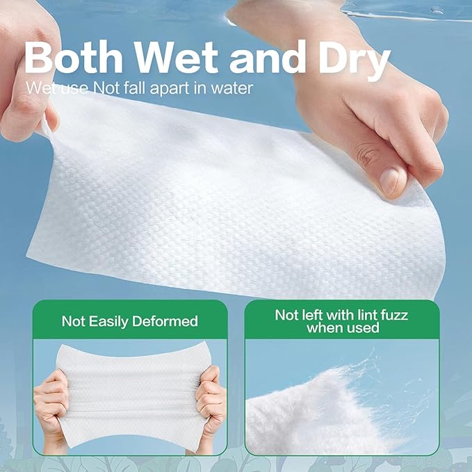 Face Towels Disposable Clean Facial Towels, Soft Cotton Dry Wipes, Disposable Face Towel for Skin Care, Towelette Cleansing, Makeup Remover Clean 600 Count