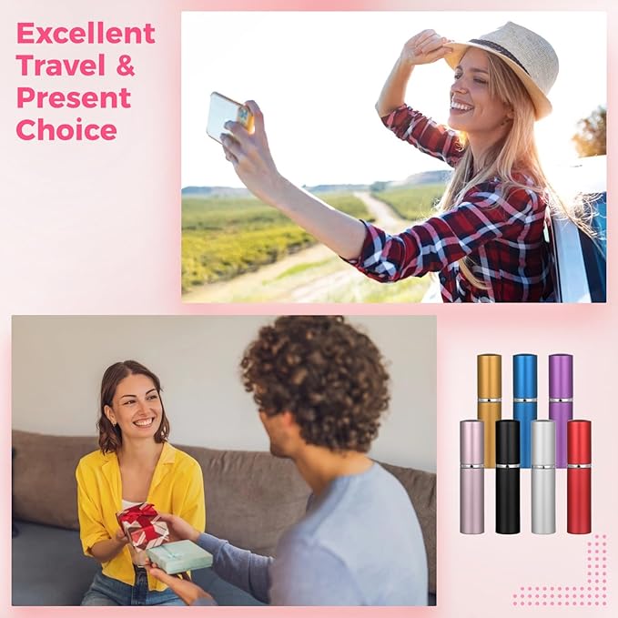 35 Pcs Refillable Perfume Atomizers - 0.17 oz 5 ml Mini Spray Bottles, Empty Perfume Travel Bottles with Refill Pumps, Leak-Proof Dispenser Bottles, Portable Perfume Scent Bottles for Men Women