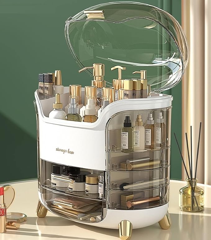 Makeup Organizer,Cosmetic Storage Box-Easily Organizer Your Cosmetics Jewelry,Cosmetic Organizer Makeup Storage Organizer Box skincare organizers for Vanity, Clear Design for Easy Visibility