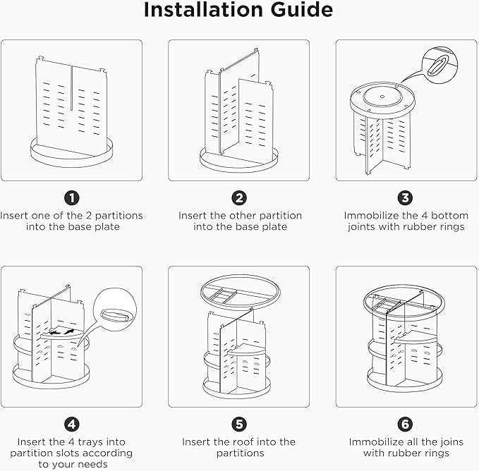 HBlife 360 Rotating Makeup Organizer Adjustable Carousel Large Capacity Revolving Perfume Organizer Skincare Organizers Cosmetic Storage Spinning Holder for Vanity, Black