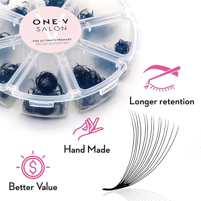500 Loose Premade Fans Eyelash Extensions, D Curl Volume Lashes,10D 20D 14D-0.05 Thickness, 9-16mm Fluffy Handmade Fan Mixed Tray