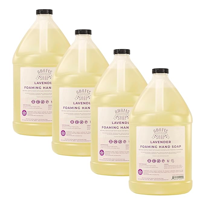 Adams Handmade Soap Liquid Foaming Soap 1 Gal - Lavender (Pack of 4)