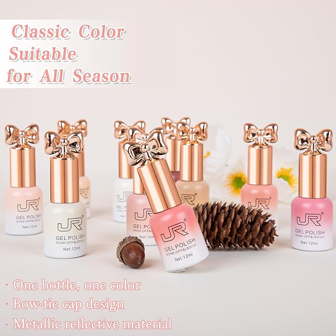 JR gel polish 12ml 10colors/box Butterfly Style UV Gel Semi Cured Long Lasting Soak off UV Nail Polish 60 Colors Semi-Cured Long Lasting soak off Gel Gifts for Women A Model