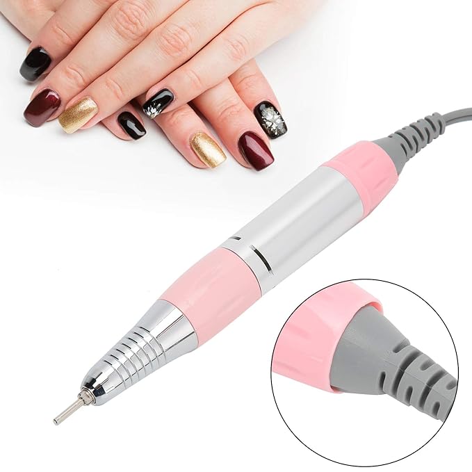 Nail Drill Handpiece Replacement, Electric Nail Drill Handle Metal Grinding Polishing Pen Handle Nail Drill Handpiece Nail Art Accessory Electric Nail Drill Handpiece Grinder