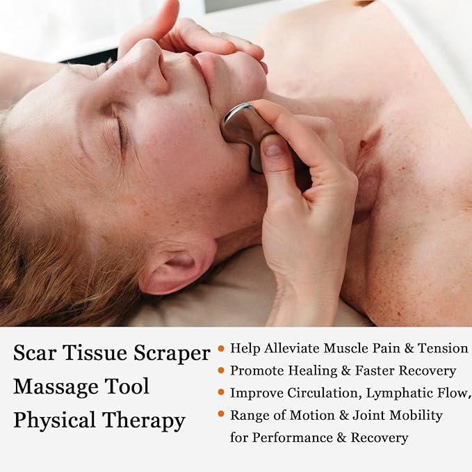 JWCASA Muscle Scraper Scar Tissue Massage Tools Foot, Neck, Knee, Leg Back Massager IASTM Tool for Physical Therapy & Plantar Fasciitis with 3 Pieces Set 19