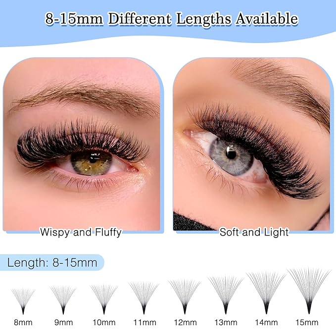 Obeyalash Premade Volume Lash Fans - 600 Fans, 20D-0.05D, 8-15mm