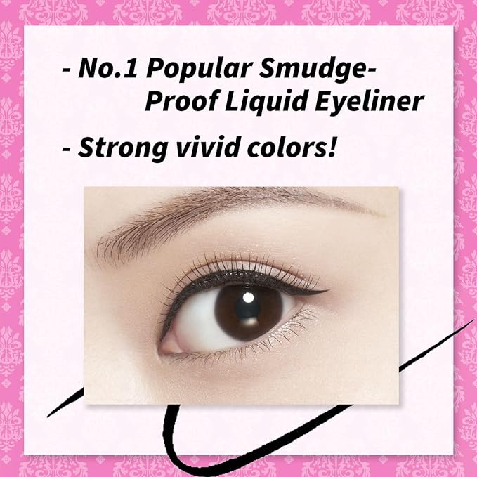HEROINE MAKE by KISSME Trio Set, 3 Full-Size, Waterproof Lengthening & Volume FiberTubing Black Mascara + Smooth Liquid Black Eyeliner, Smudge-free + Gentle Eye Makeup Remover for Waterproof Mascara
