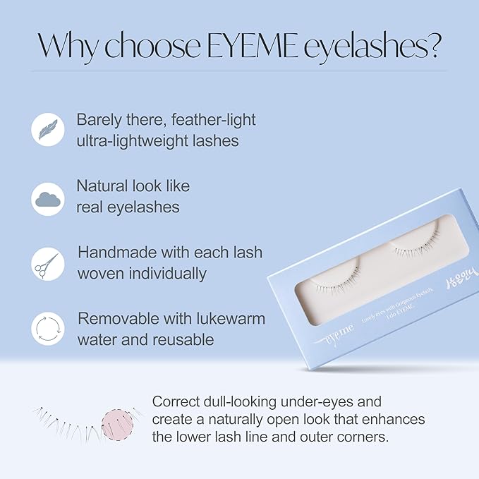 Eyelash x Artist Collaboration NO.U21 Under – 5 Set Pack, Lightweight False Eyelashes for a Natural Underlash Look, Soft Lashes for Lower Lash Styling, Glue Not Included, K-Beauty